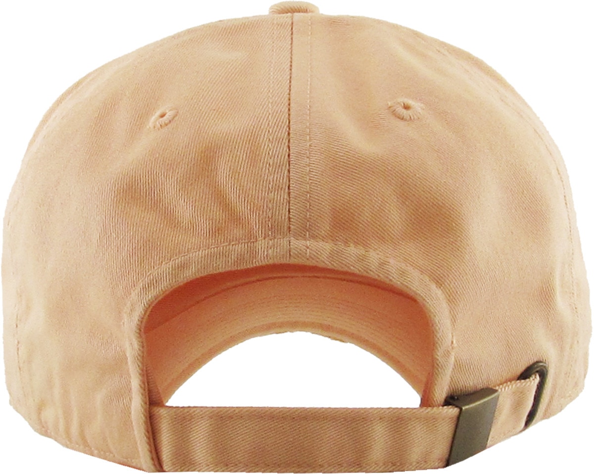 Peach Distressed Vintage Baseball Cap Back View